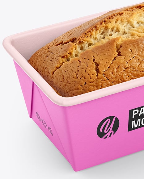 Paper Tray with Cake Mockup