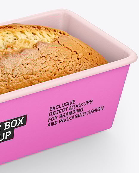 Paper Tray with Cake Mockup