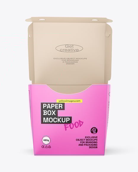 Paper Box with French Fries Mockup