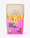 Paper Box with French Fries Mockup