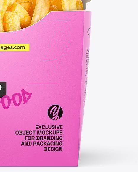 Paper Box with French Fries Mockup