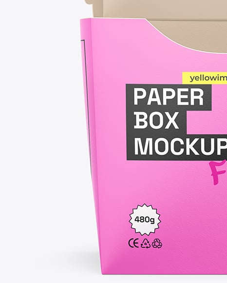 Paper Box with French Fries Mockup