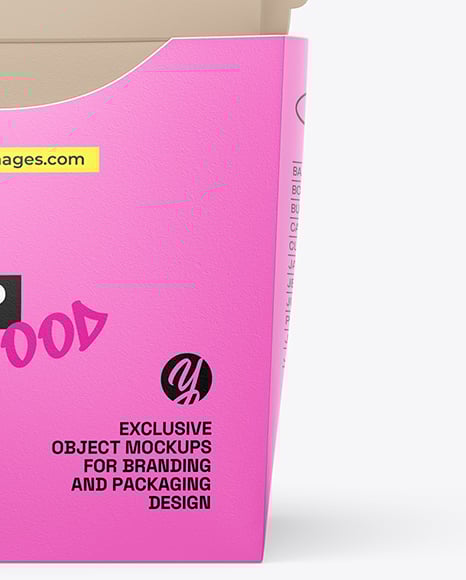 Paper Box with French Fries Mockup