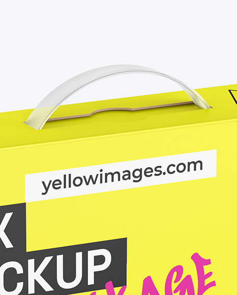 Paper Box With Handle Mockup