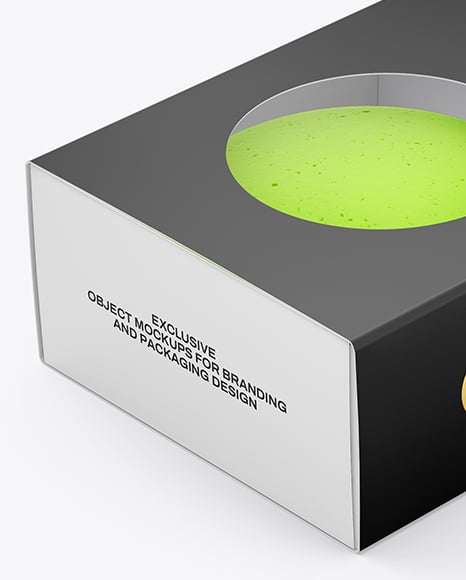 Paper Box with Macarons Mockup