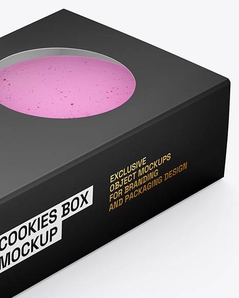 Paper Box with Macarons Mockup