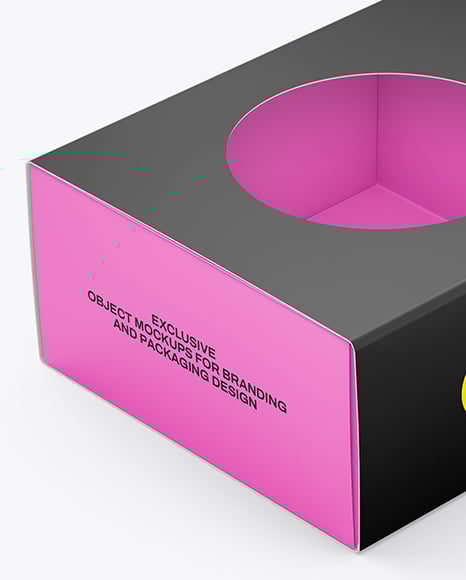 Paper Box with Macarons Mockup
