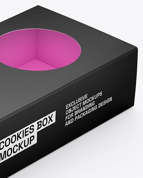 Paper Box with Macarons Mockup