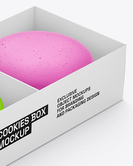 Paper Box with Macarons Mockup