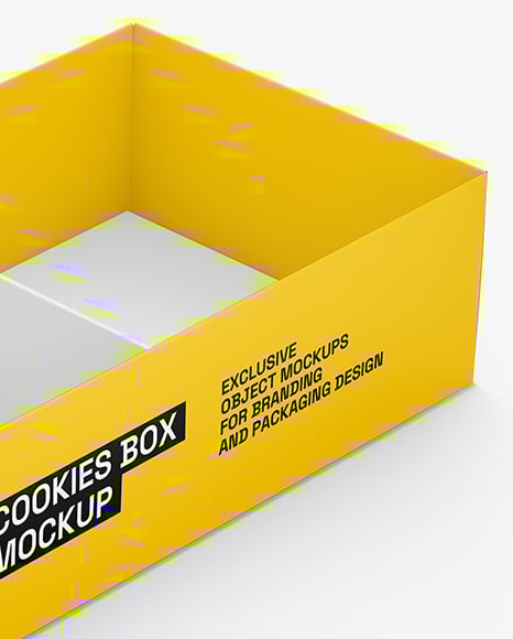 Paper Box with Macarons Mockup