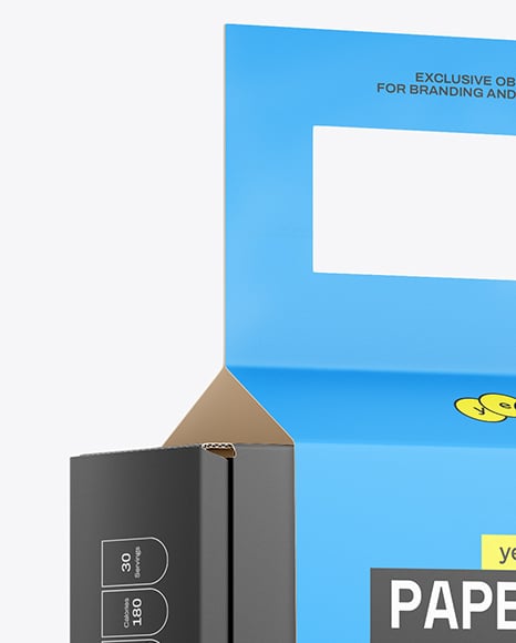Paper Box with Sleeve Handle Mockup