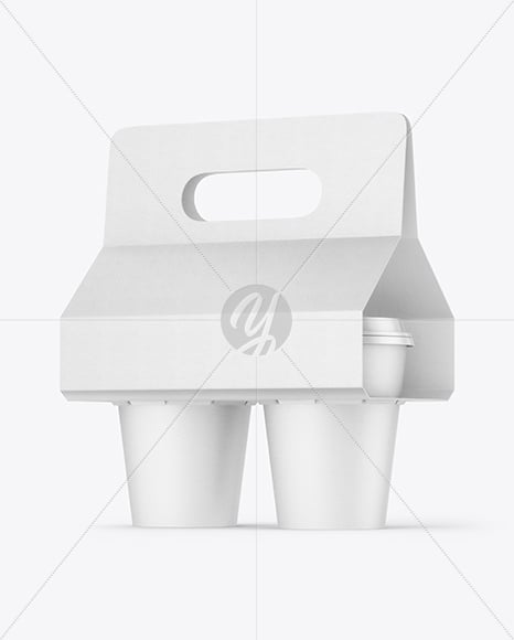 Paper Coffee Cups Carrier Mockup