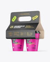 Paper Coffee Cups Carrier Mockup