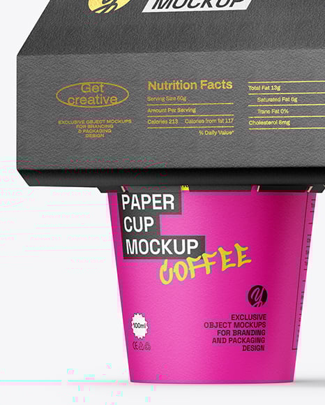 Paper Coffee Cups Carrier Mockup