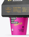 Paper Coffee Cups Carrier Mockup