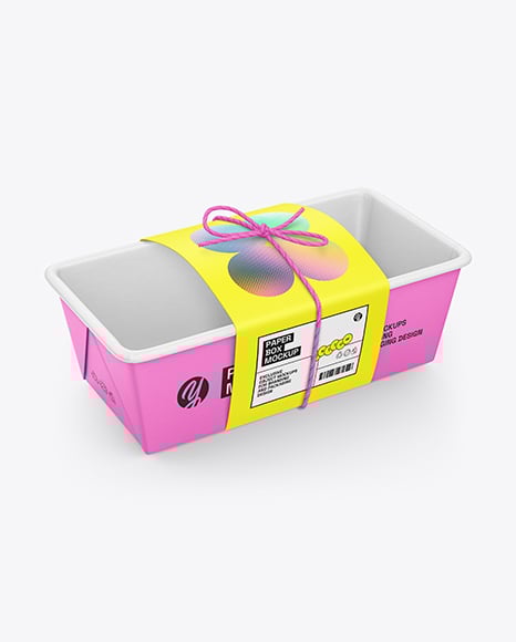 Paper Food Tray in Sleeve Mockup