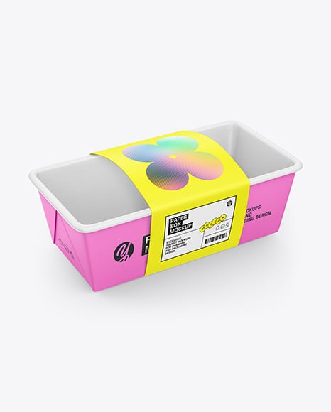 Paper Food Tray in Sleeve Mockup