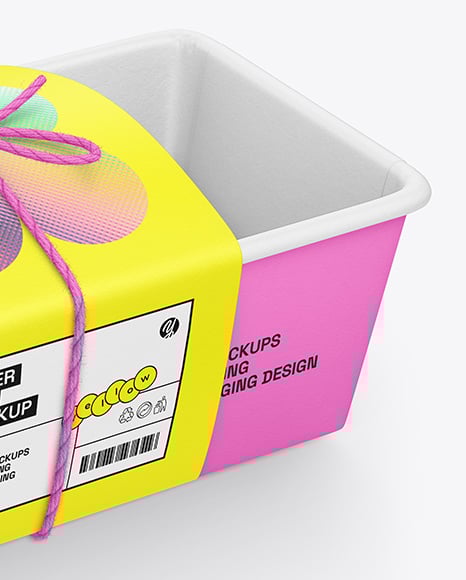 Paper Food Tray in Sleeve Mockup