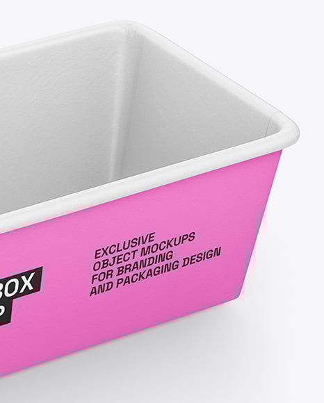 Paper Food Tray in Sleeve Mockup