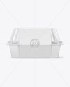 Paper Food Box with Clear Plastic Lid in Sleeve Mockup