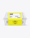 Paper Food Box with Clear Plastic Lid in Sleeve Mockup