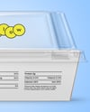 Paper Food Box with Clear Plastic Lid in Sleeve Mockup