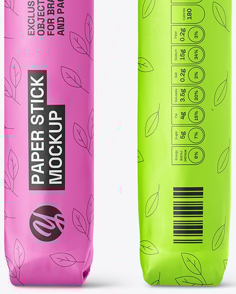 Paper Stick Sachets Mockup