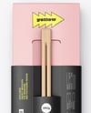 Paper Sushi Box with Wooden Chopsticks Mockup