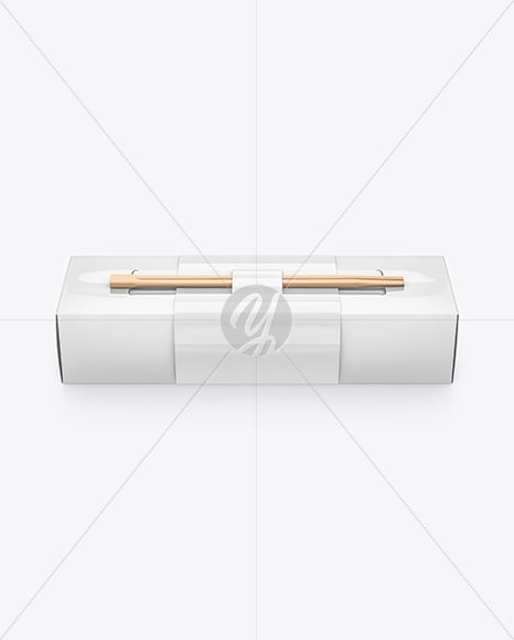 Paper Sushi Box with Wooden Chopsticks Mockup