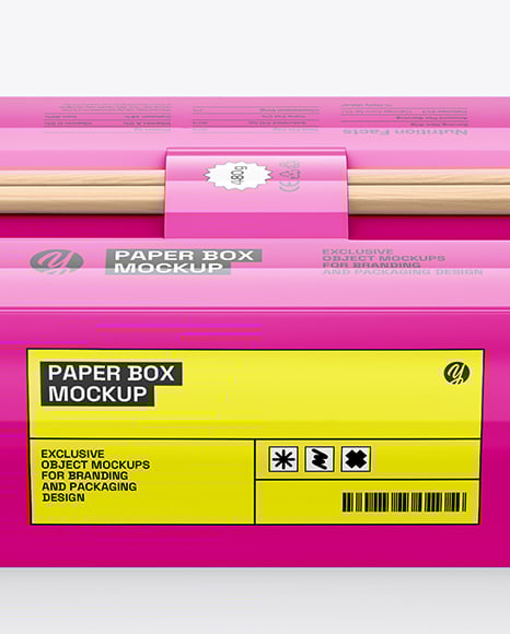 Paper Sushi Box with Wooden Chopsticks Mockup