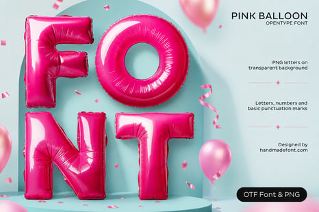 Pink Balloon Font - Bold fonts