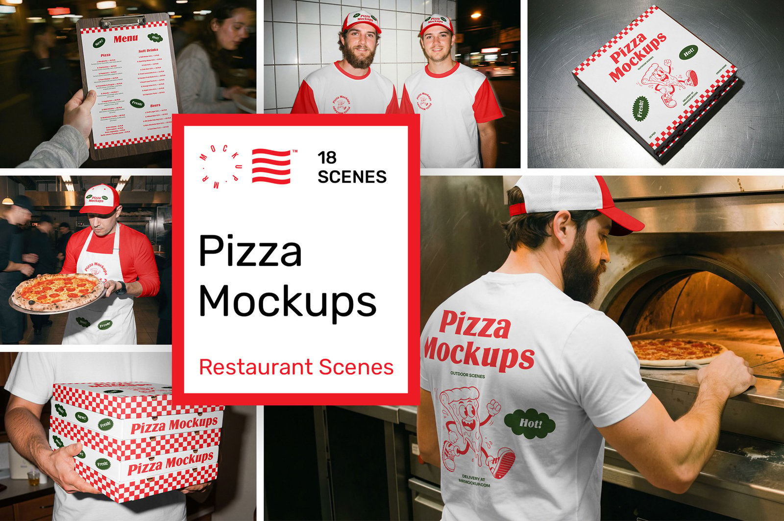 Pizza Mockups - Restaurant Scenes