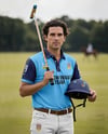 Polo Player Wearing Jersey Holding Helmet and Mallet Mockup