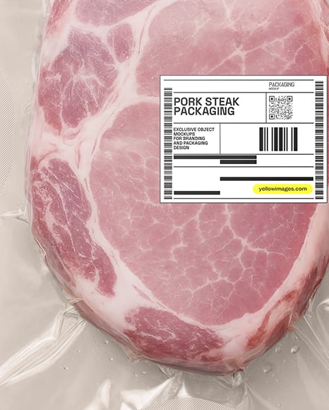 Pork Steak Vacuum Packaging Mockup