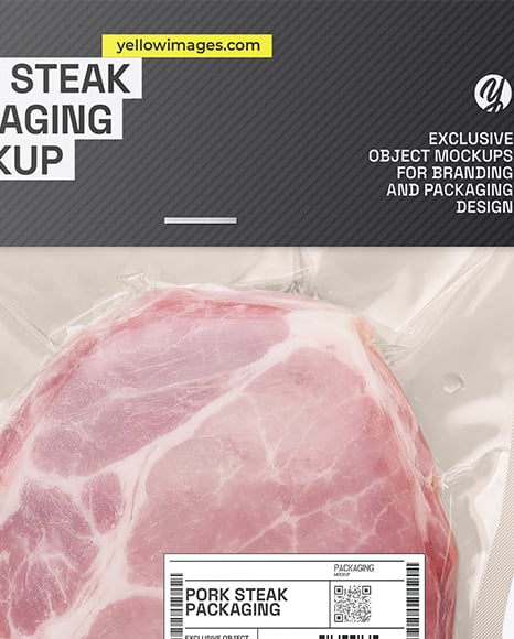 Pork Steak Vacuum Packaging Mockup
