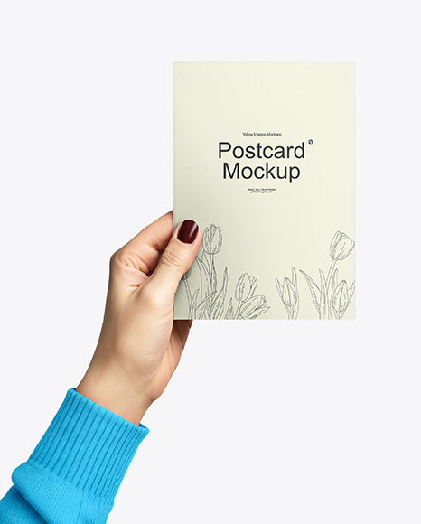 Postcard in a Hand Mockup