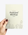 Postcard in a Hand Mockup