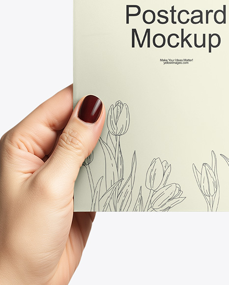 Postcard in a Hand Mockup