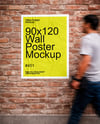 Outdoor Poster on Bricks Wall Mockup