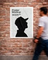 Outdoor Poster on Bricks Wall Mockup