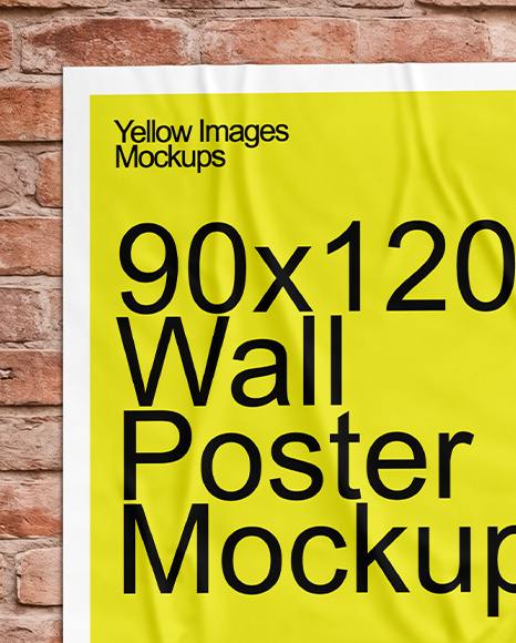 Outdoor Poster on Bricks Wall Mockup