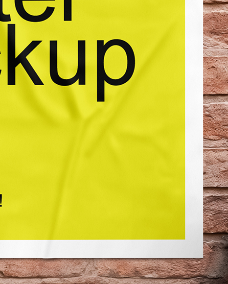 Outdoor Poster on Bricks Wall Mockup