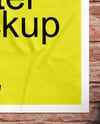 Outdoor Poster on Bricks Wall Mockup