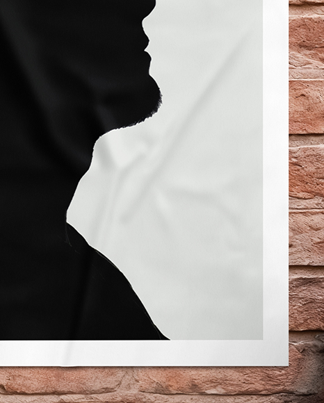 Outdoor Poster on Bricks Wall Mockup