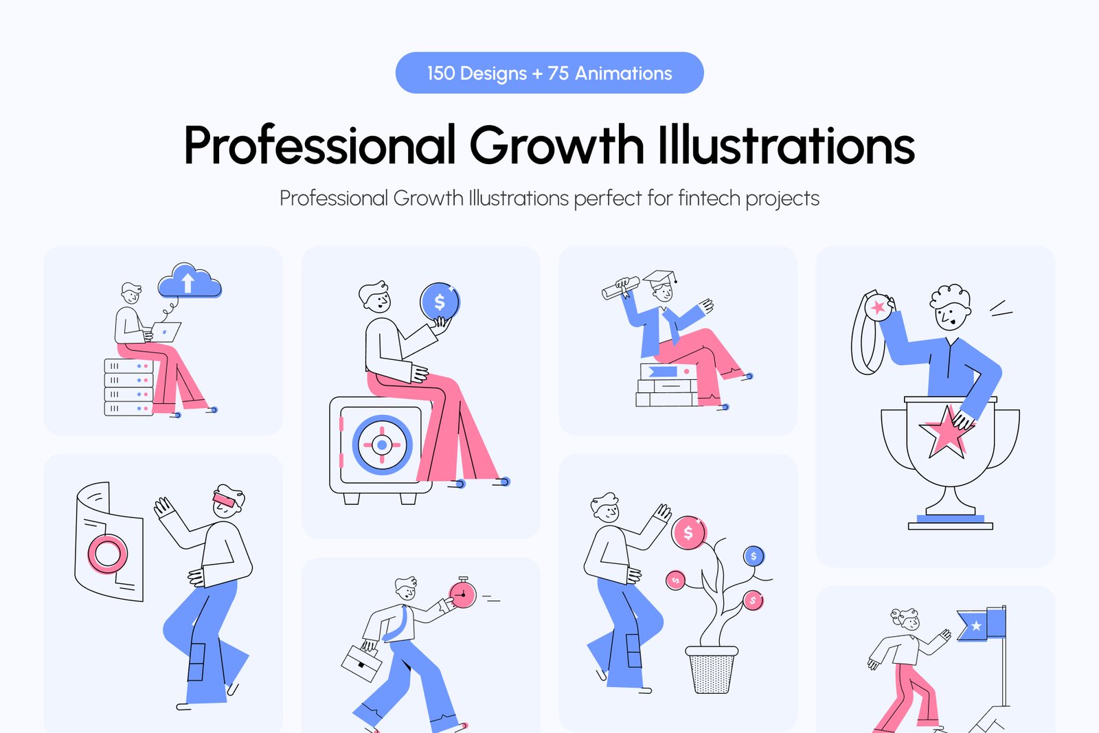 Professional Growth Illustration Bundle