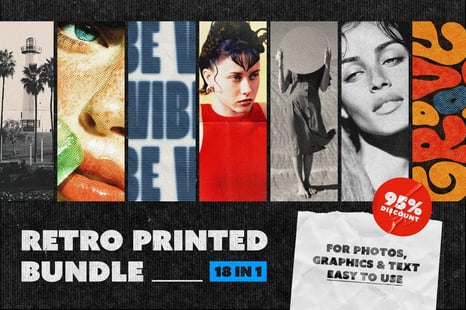 Retro Printed Effect Bundle - Exploding bundle website