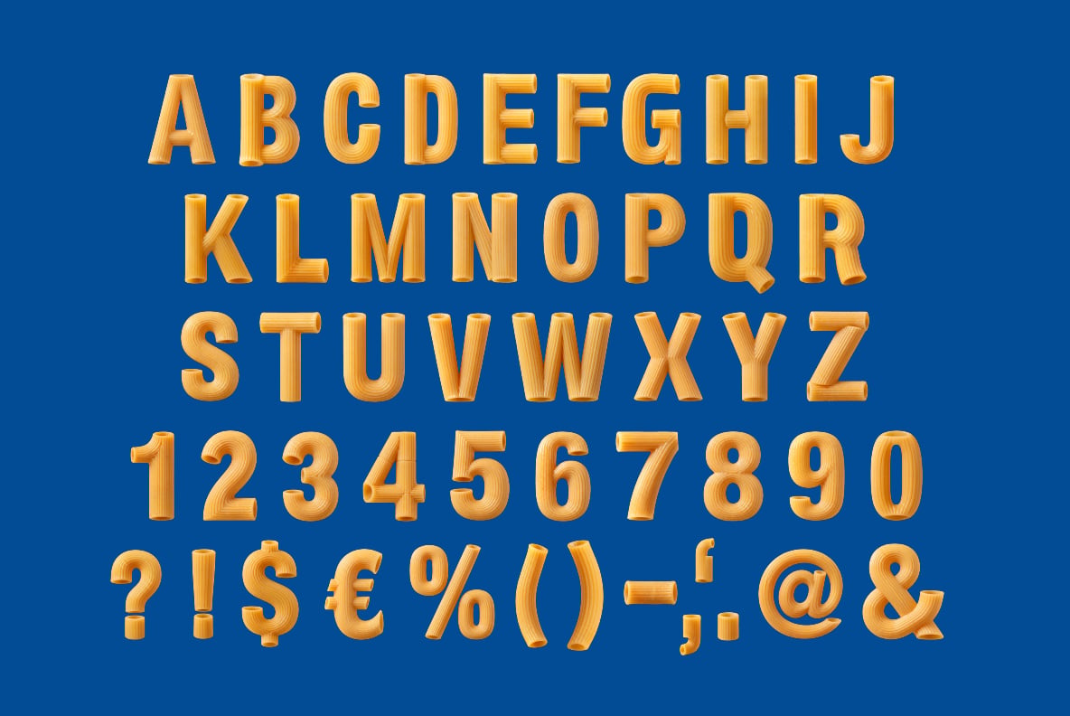 Rigati Pasta Font