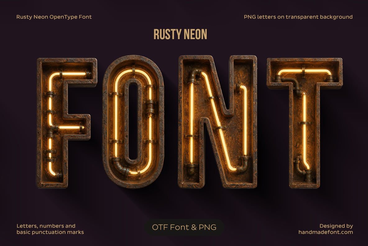 Rusty Neon Font