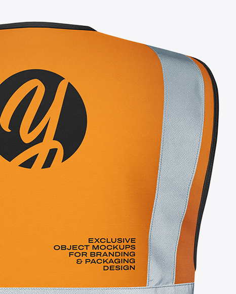 Safety Vest Mockup - Back View