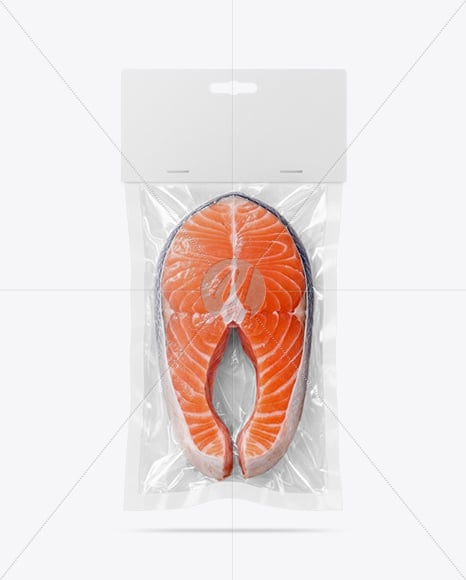 Packaging with Salmon Steak Mockup